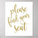 Search for please find your seat signs Gold