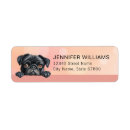 Search for pug dog return address labels Puppy