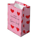 Search for heart shaped gift bags Red
