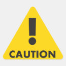 Search for yellow caution sign stickers Hazard
