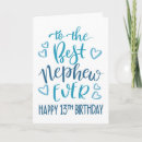 Search for 13th for a nephew birthday cards For him