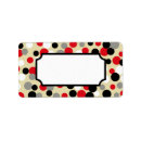 Search for red polka dot return address labels Retro