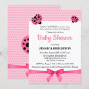 Search for ladybug pattern invitations Pink