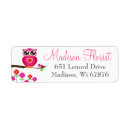 Search for pink owl return address labels Cute