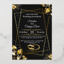 Search for glam wedding invitations Black and gold