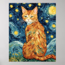 Search for starry night cat posters Feline