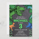 Search for dinosaur birthday invitations Three rex