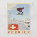Search for vintage ski postcards Swiss alps
