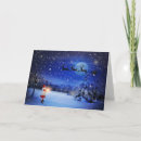 Search for snowy night christmas cards Santa's sleigh