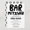 Search for black bar bat mitzvah invitations Star of david