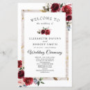 Search for red rose wedding programs Greenery