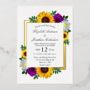 Search for rustic purple sunflower wedding invitations Country