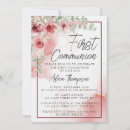 Search for rose first communion invitations Watercolor