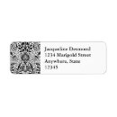 Search for silver damask return address labels Black and white