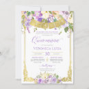 Search for lavender and gold quinceanera invitations Watercolor