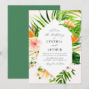 Search for modern tropical wedding invitations Palm leaves