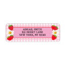 Search for strawberries return address labels 1st birthday