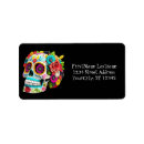 Search for dia de los muertos return address labels Colourful