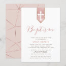 Search for geometric christening invitations Girl