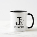 Search for monogram j mugs Charlie brown