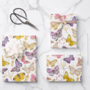 Search for purple butterfly wrapping paper Girly