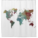 Search for world map shower curtains Continents