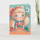 Search for girl 5th birthday cards Turning 5