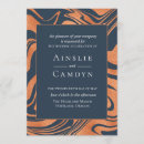 Search for copper and navy wedding invitations Modern