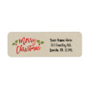 Search for holly berries return address labels Minimal