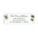 Search for tropical palm tree return address labels Change of address