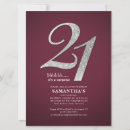 Search for burgundy and silver birthday invitations Modern