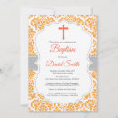 Search for orange christening invitations Cross