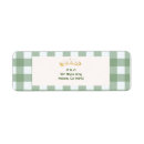 Search for green plaid return address labels Gold