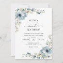 Search for leafy border invitations Dusty blue