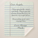 Search for love letter blankets Handwriting