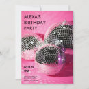Search for disco ball birthday invitations Pink
