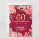 Search for burgundy floral birthday invitations Adult birthday party