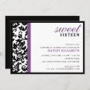 Search for damask sweet 16 invitations Girl
