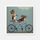 Search for steampunk napkins Dogs on bicycles