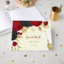 Search for red and black wedding guest books Flowers