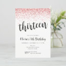 Search for rose gold 13th birthday invitations Pink