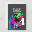 Search for dinosaur 4th birthday invitations Rawr