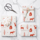 Search for reindeer christmas wrapping paper Red