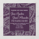 Search for purple paisley wedding invitations White