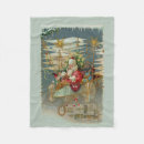 Search for christmas santa sleigh blankets Vintage