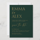 Search for dark green and gold wedding invitations Minimalist