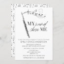 Search for music recital invitations Black and white