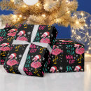 Search for pink flamingo christmas wrapping paper Festive