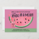 Search for one in a melon 1st birthday invitations Watercolor