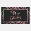Search for black and rose gold stickers 50 and fabulous